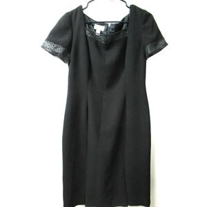 TALBOTS Women’s Petite Acrylic Short Sleeved Dress Beaded Black Size 8P